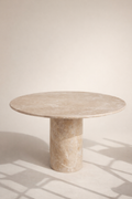 Beige  Marmer ronde eettafel